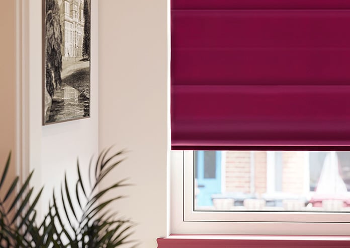 Ultra Luxe Velvet, Deep Pink - Motorised Roman Blind - Image 5